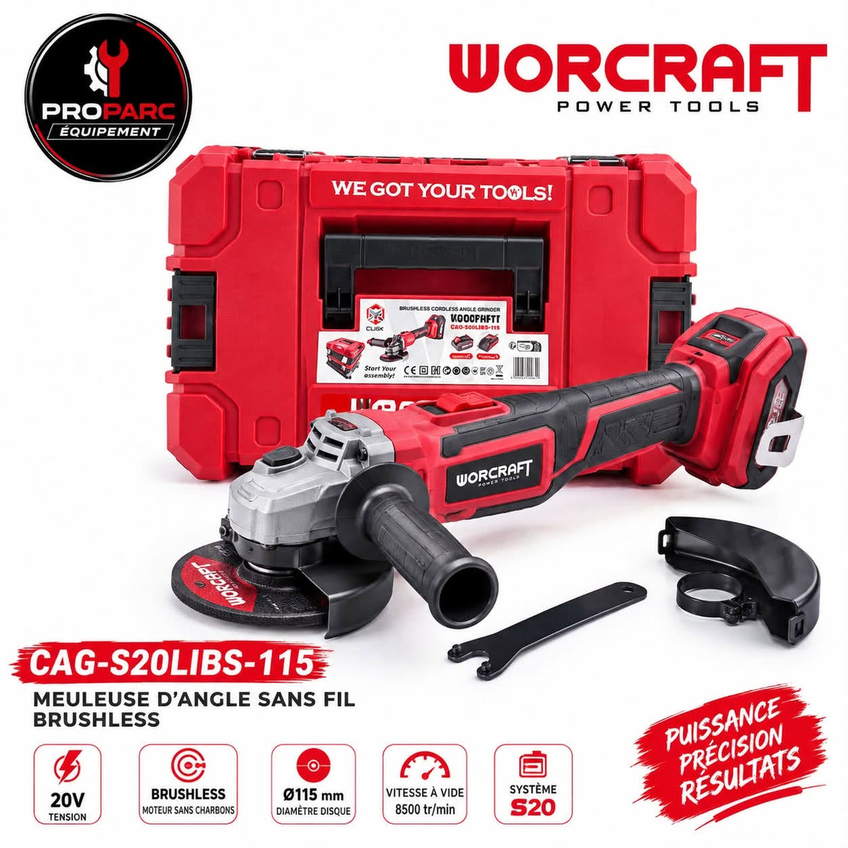TRONCONNEUSE WORCRAFT 115 S/FIL XCUBE11 2BAT04AH KIT CAG-S20LIBS