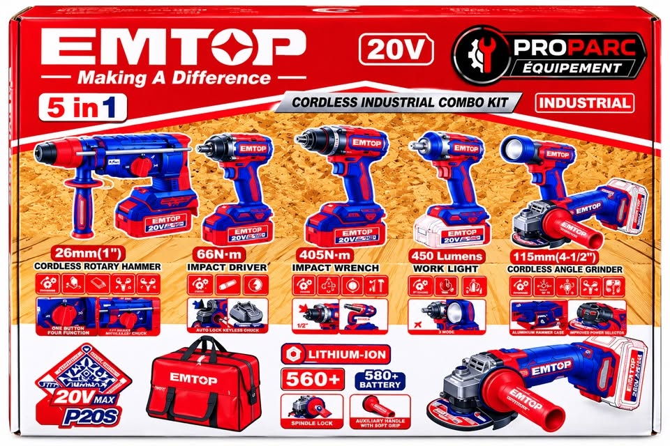 طقم أدوات لاسلكية صناعي EMTOP