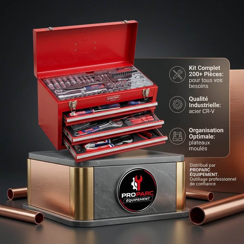 Caisse à outils 3titoirs 132 pcs EMTOP ETHS01321
