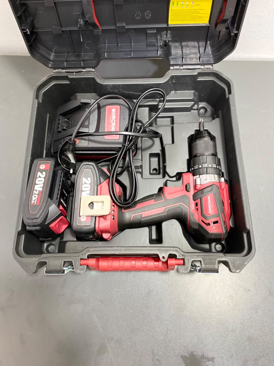 Perceuse Visseuse S/FIL KIT WORCARFT - CHD-s20 LIDM KIT + 2BAT 2A + 74 ACC